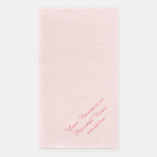 pink &personalised paper guest towels napkin