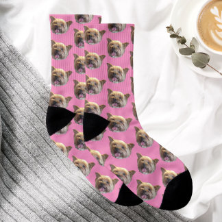 Pink Personalised Pet Photo Keepsake Memory Socks