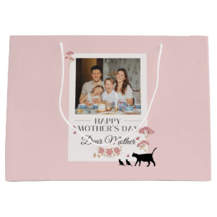 Pink Personalised Photo and Mothers Day Large Gift Bag