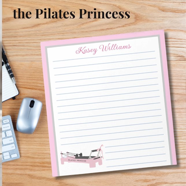 Pink Personalised Pilates Princess Name Lined    Notepad (Creator Uploaded)