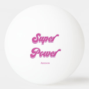 Pink Personalised Ping Pong Balls Super Power