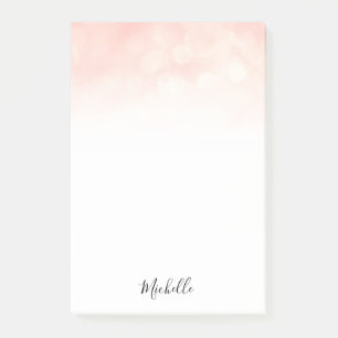 pink personalised post it sticky notes
