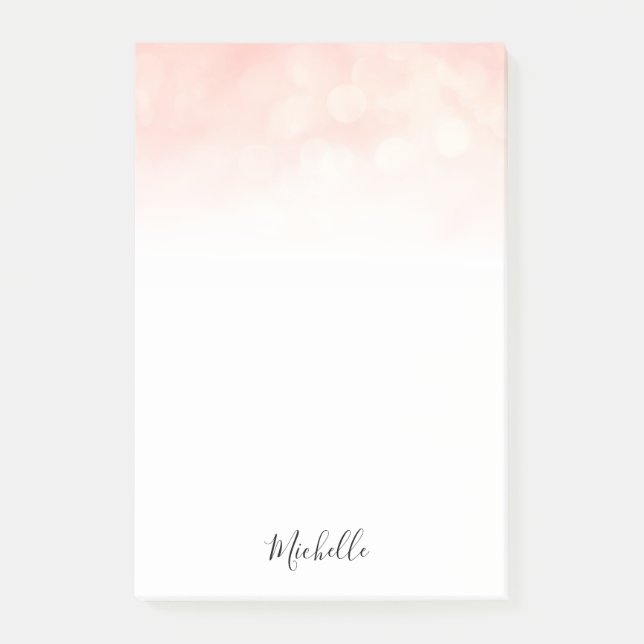 pink personalised post it sticky notes (Front)