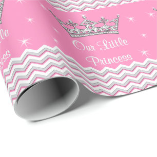 Pink Personalised Princess Gift Wrapping Paper