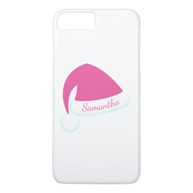 Pink Personalised Santa Hat iPhone 7 Case-Mate iPhone Case (Back)