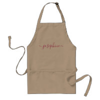 Pink Personalised script name adult apron