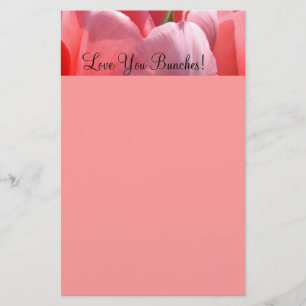 Pink Personalised stationery Tulips Love You!