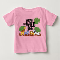 PINK Personalised WILD ONE Safari First Birthday
