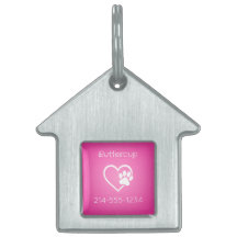 Pink Personalized Dog ID Tag Name & Phone