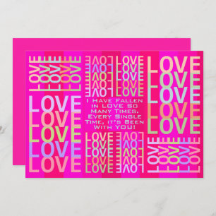 Pink Personalized "LOVE"  Card