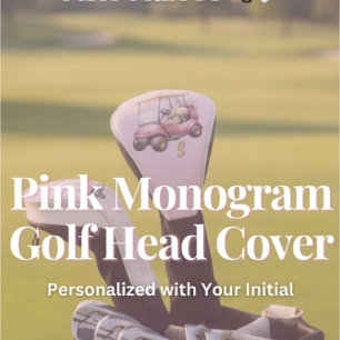 Pink Personalized Monogram Design Custom Golf Head Cover