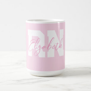 Pink Personalized RN  Coffee Mug