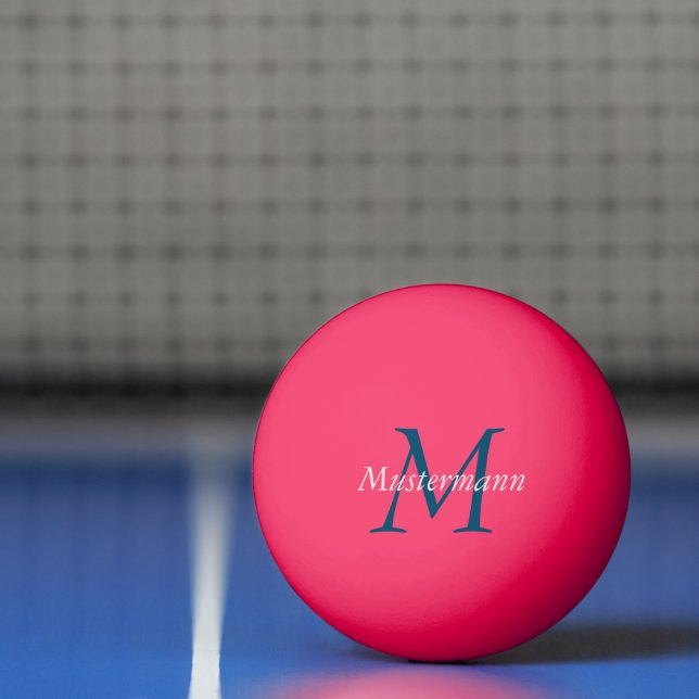 Pink personalized with monogram ping pong ball (Net)