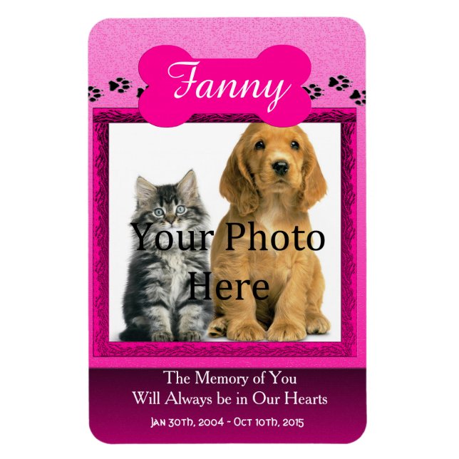 Pink Pet Memorial for Cats or Dogs Magnet (Vertical)