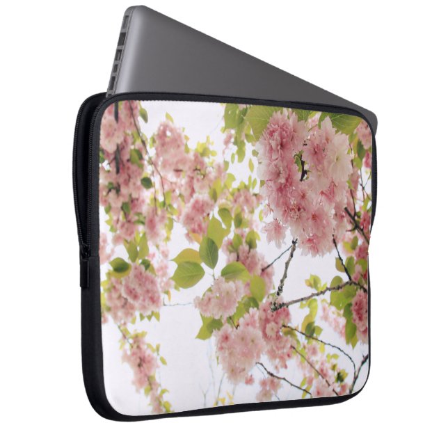 pink petal close laptop sleeve (Front Right)