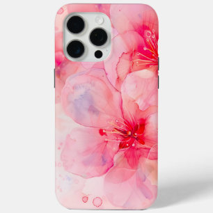 Pink Petal Elegance Watercolor iPhone 15 Pro Max Case