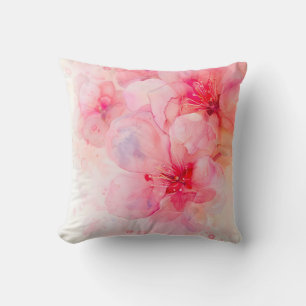 Pink Petal Elegance Watercolor Cushion