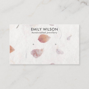 PINK PETAL HANDMADE PAPER STUD EARRING DISPLAY BUSINESS CARD