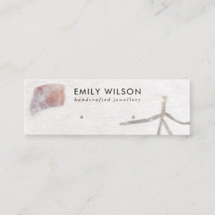 PINK PETAL HANDMADE PAPER STUD EARRING DISPLAY MINI BUSINESS CARD