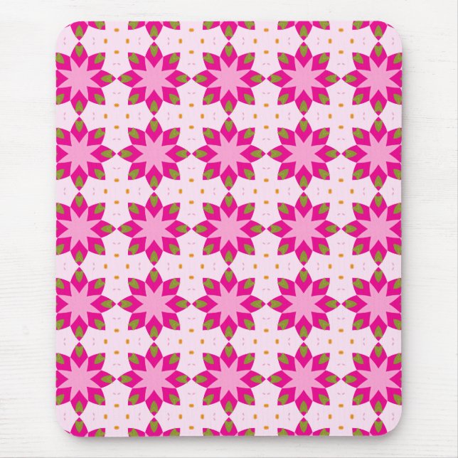 Pink Petal Mosaic pattern Mouse Mat (Front)