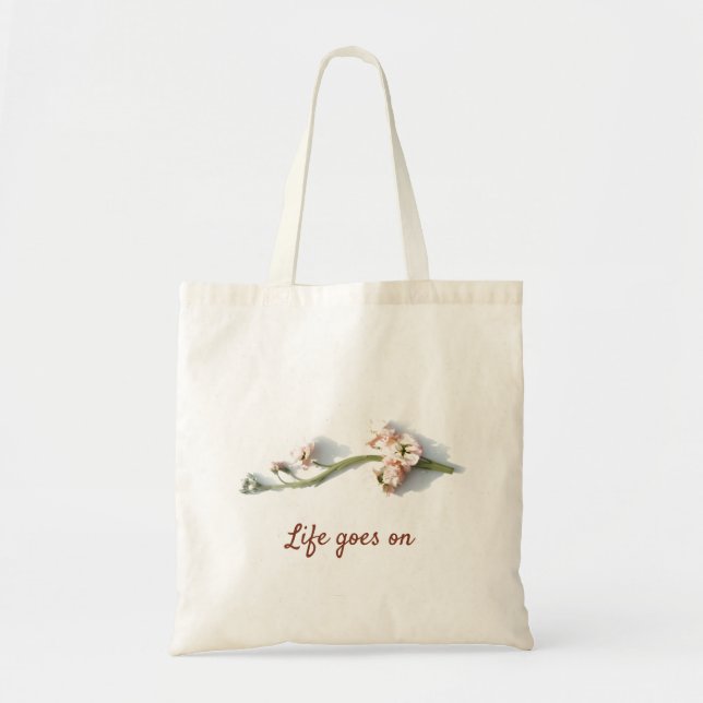 Pink petaled flower on white Tote Bag (Front)
