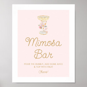 Pink Petals and Prosecco Mimosa Bar Sign