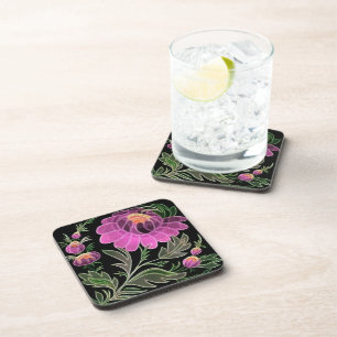 Pink Petals Art Deco Coaster