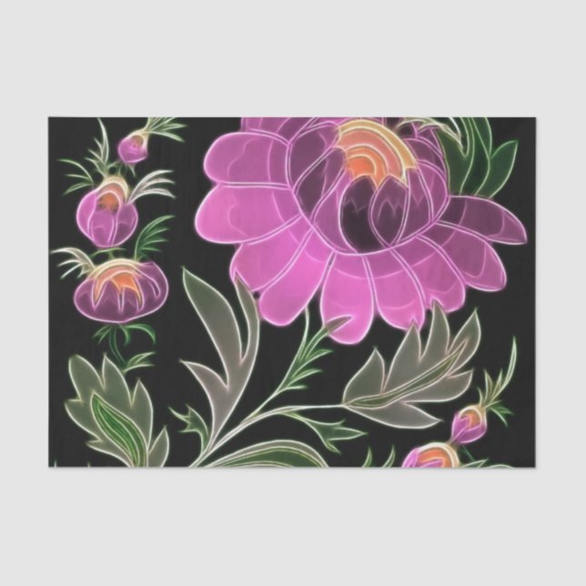 Pink Petals Art Deco Tissue Paper (Front)