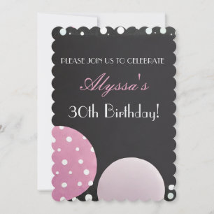 Pink Petals Birthday Invitation