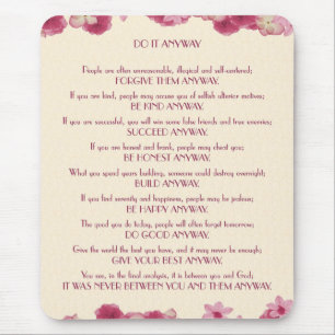 Pink Petals Do It Anyway Mouse Mat