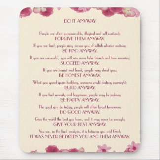 Pink Petals Do It Anyway Mouse Mat