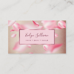 Pink Petals Faux Foil business card