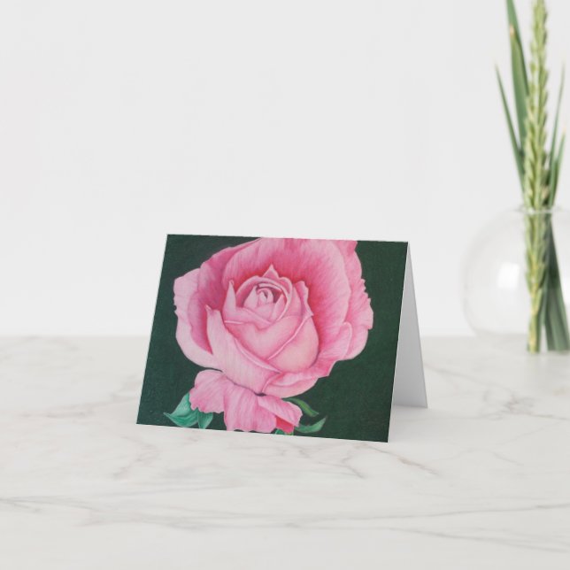 Pink Petals Inspirational Note Card (Front)