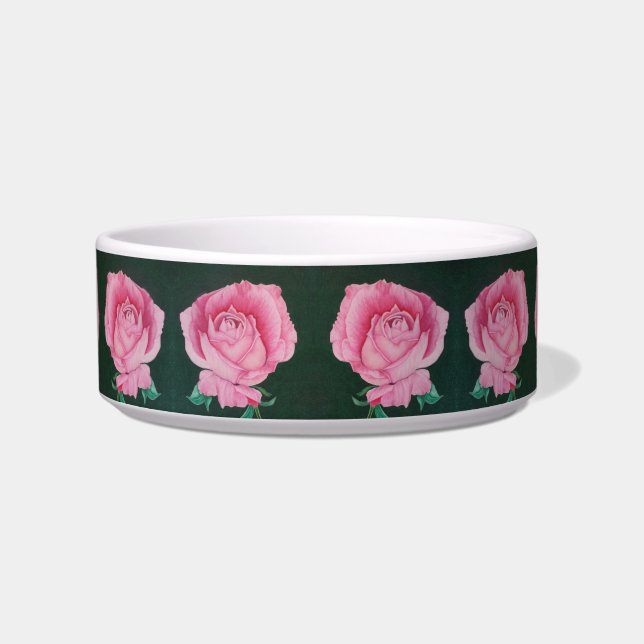 Pink Petals Medium Pet Bowl (Front)