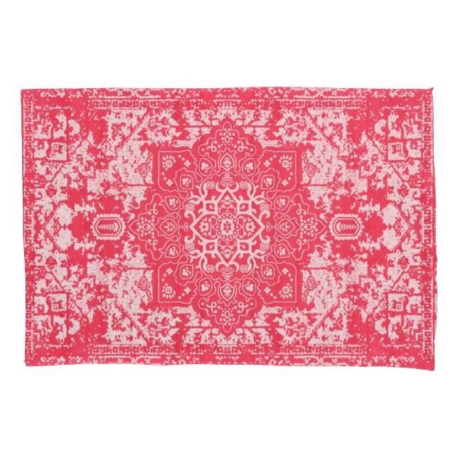 Pink Petals on Kilim Dreams Pillowcase (Front)