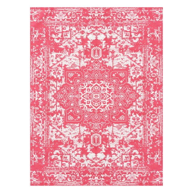 Pink Petals on Kilim Dreams Tablecloth (Front)