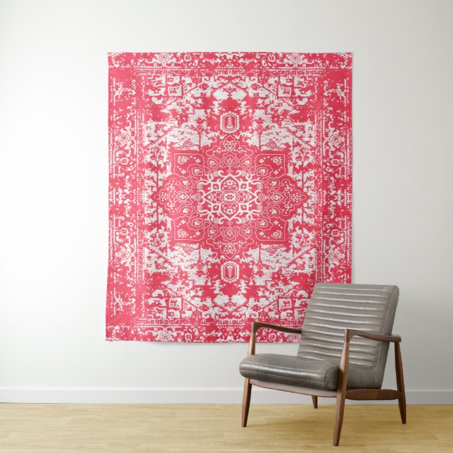 Pink Petals on Kilim Dreams Tapestry (In Situ)