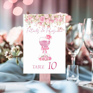Pink Petals & Prosecco Bridal Shower Table Card