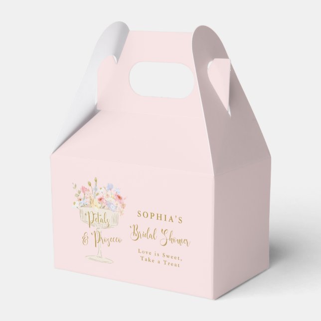 Pink Petals Prosecco Garden Bridal Shower Favour Box (Back Side)