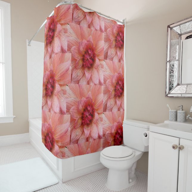 pink petals shower curtain (In Situ)