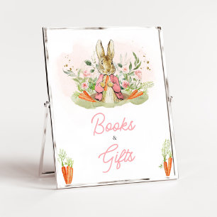 Pink Peter Rabbit Baby Shower Books and Gifts Poster