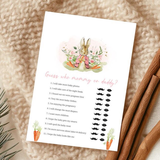 Pink Peter Rabbit Baby Shower Guess Who Game (Creator Uploaded)