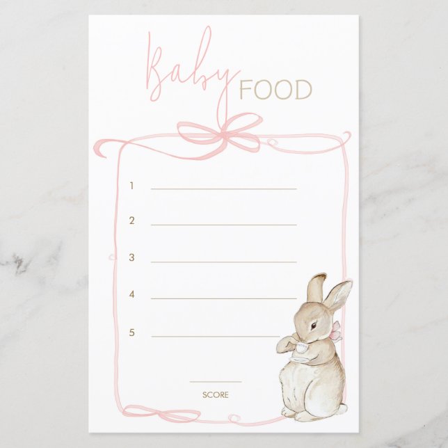 Pink Peter the Rabbit Beatrix Guess Baby Food Game (Front)