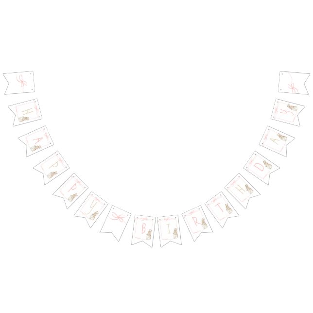 Pink Peter the Rabbit Beatrix Potter 1st Birthday  Bunting (All)