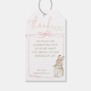 Pink Peter the Rabbit Beatrix Potter Baby Shower  Gift Tags