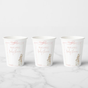 Pink Peter the Rabbit Beatrix Potter Baby Shower  Paper Cups