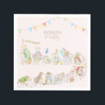 Pink Peter the Rabbit First Birthday Napkin<br><div class="desc">Pink Peter the Rabbit First Birthday</div>