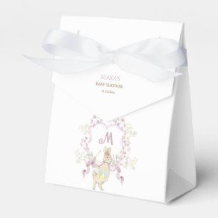 Pink Peter the Rabbit Floral Monogram Baby Shower Favour Box