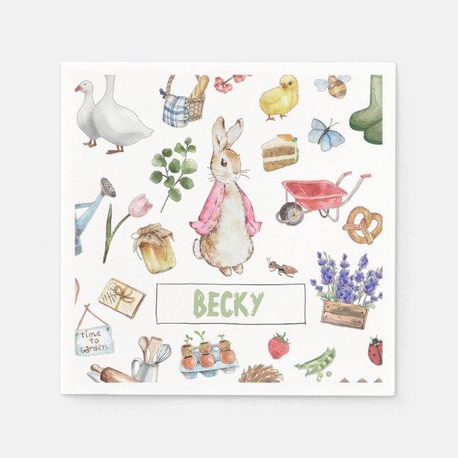 Pink Peter the Rabbit Napkin (Front)