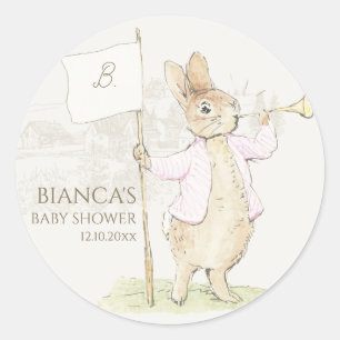 Pink Peter the Rabbit Some Bunny Baby Shower Classic Round Sticker